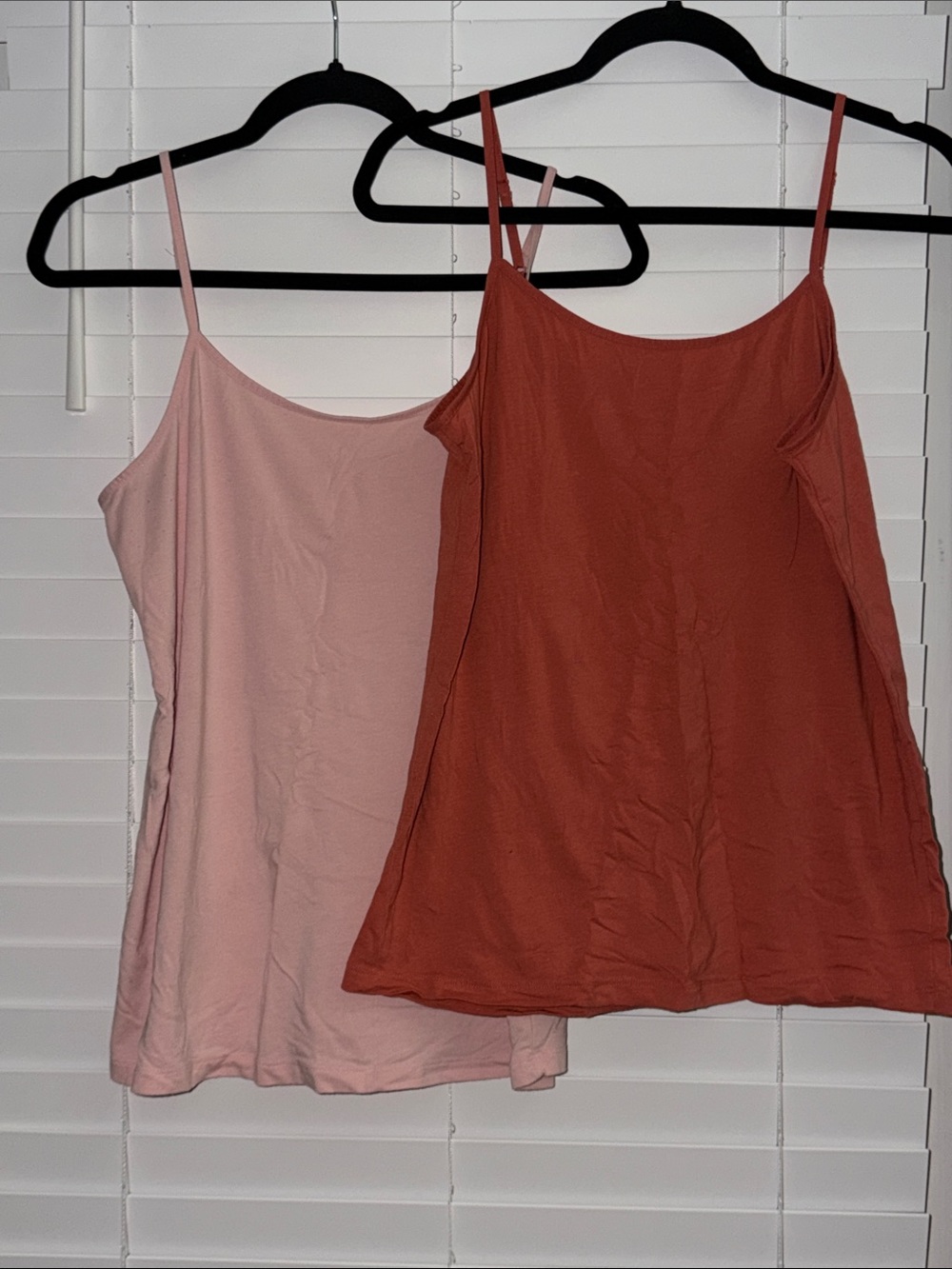 Time and Tru Women's Spaghetti Strap Camisoles - Blush Pink & Rust